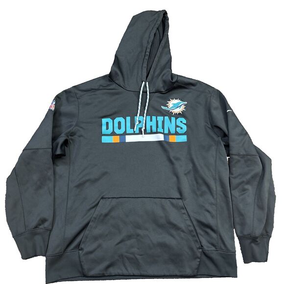 Nike Other - Miami Dolphins x Nike Dri-Fit Team Issued Pullover Hoodie Gray • XL